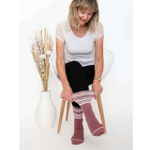 3-Pack Diabetic Socks - Rose, Blue Stripe, Grey Polka Dot