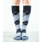 Argyle Synthetic Black/Grey Synthetic Socks - Women's Medical