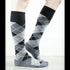 Argyle Synthetic Black/Grey Synthetic Socks - Women's Medical