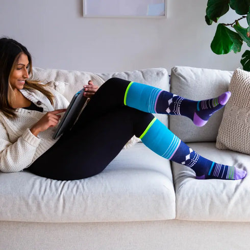 Blue Stars Cotton Energy Socks