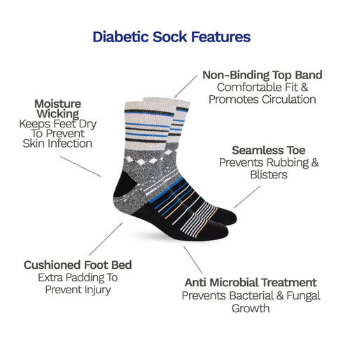 4-Pack Diabetic Socks - Black Color Bundle