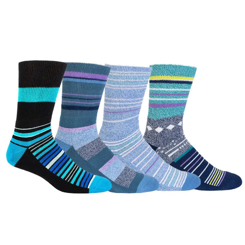 4-Pack Diabetic Socks - Blue Color Bundle