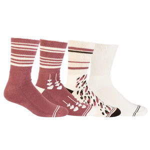 4-Pack Diabetic Socks - Rose Color Bundle