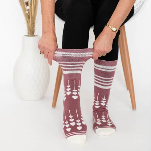 4-Pack Diabetic Socks - Rose Color Bundle