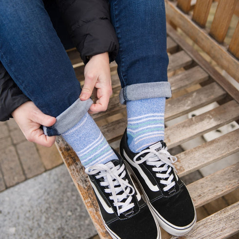 Diabetic Socks - Sky Blue Stripes - Bundle part