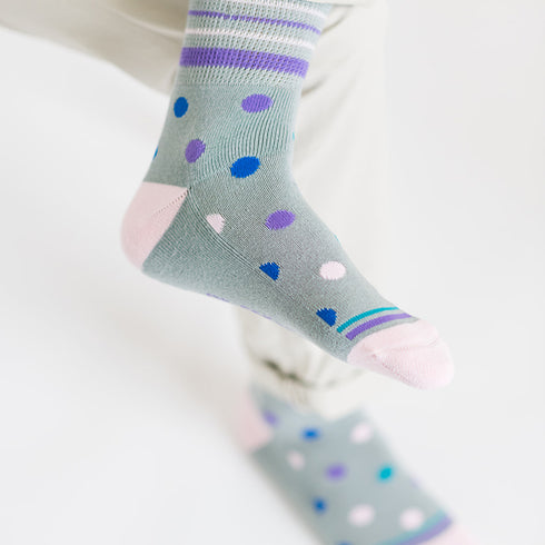 Diabetic Socks - Grey Polka Dot