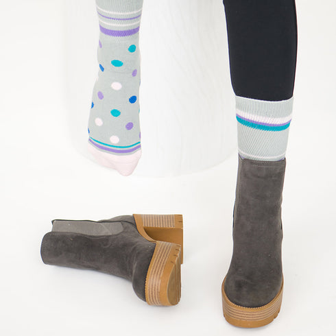 Diabetic Socks - Grey Polka Dot