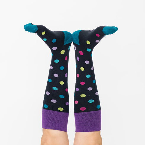 Polka Dot Multi Color Cotton Energy Socks