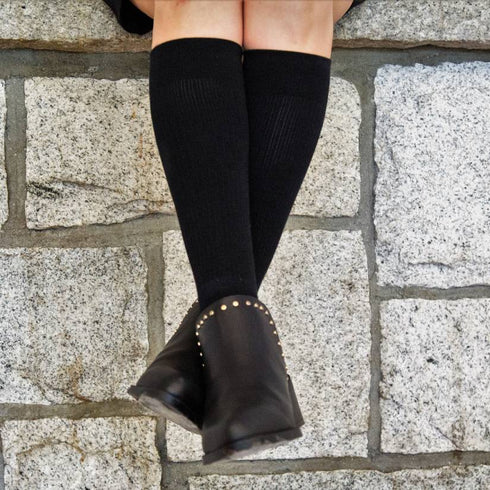 Solid Cotton Black Energy Socks