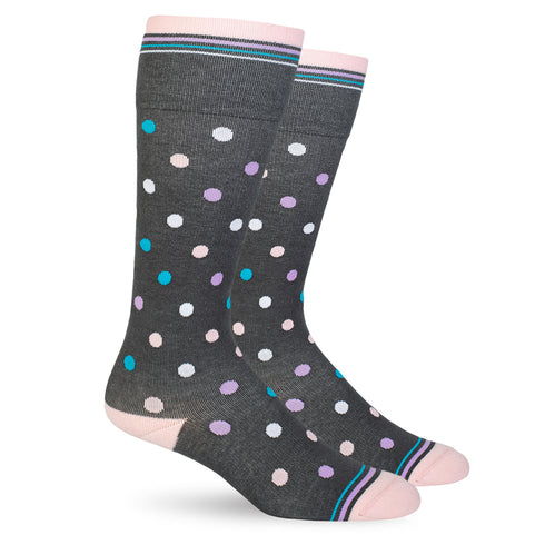 Polka Dot Grey Cotton Energy Socks