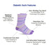 Diabetic Socks - Purple Stripes