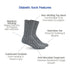 Diabetic Socks for Men, Diabetic Socks For Women, Neuropathy, Non Binding, Seamless - Marble Grey