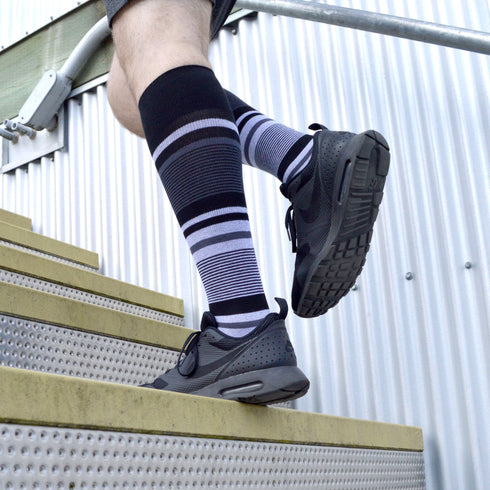 Stripe Cotton Black/Grey Energy Socks