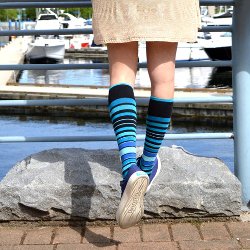 Stripe Cotton Blue Energy Socks