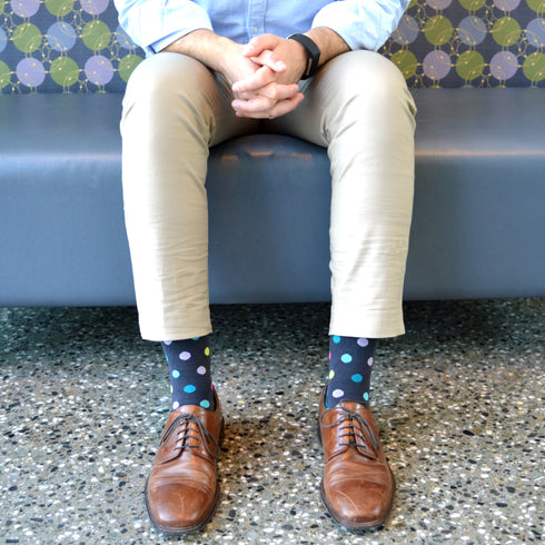 Polka Dot Multi Color Cotton Energy Socks