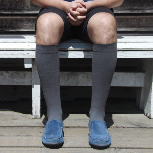 Solid Cotton Grey Energy Socks