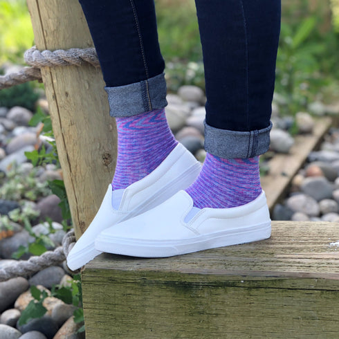 Space Dyed Cotton Purple/Blue Energy Socks