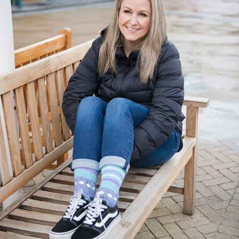 Diabetic Socks - Grey Stars