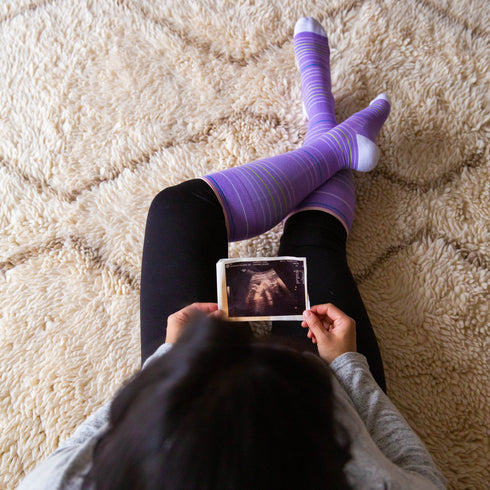 Purple Stripes Cotton Energy Socks