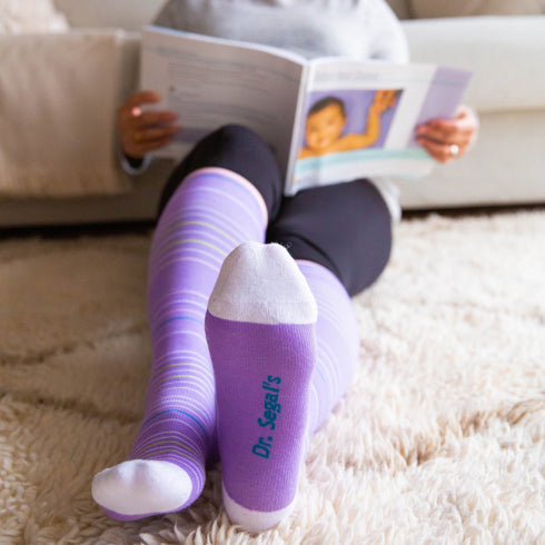 Purple Stripes Cotton Energy Socks