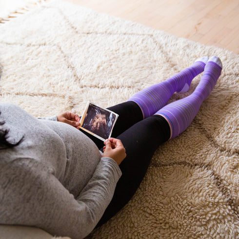 Purple Stripes Cotton Energy Socks