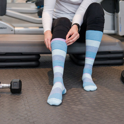 Dusk Blue Stripes Cotton Energy Socks