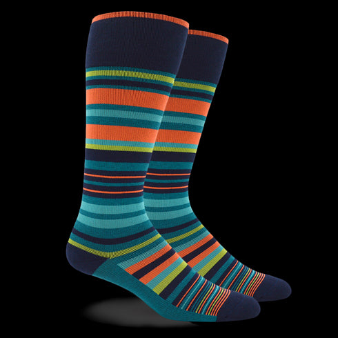 Stripe Cotton Teal - Medical Compression Socks