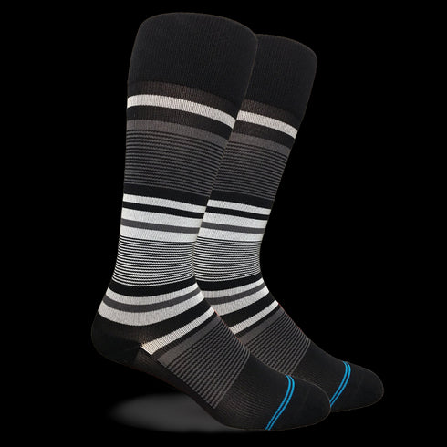 Stripe Cotton Black/Grey Energy Socks