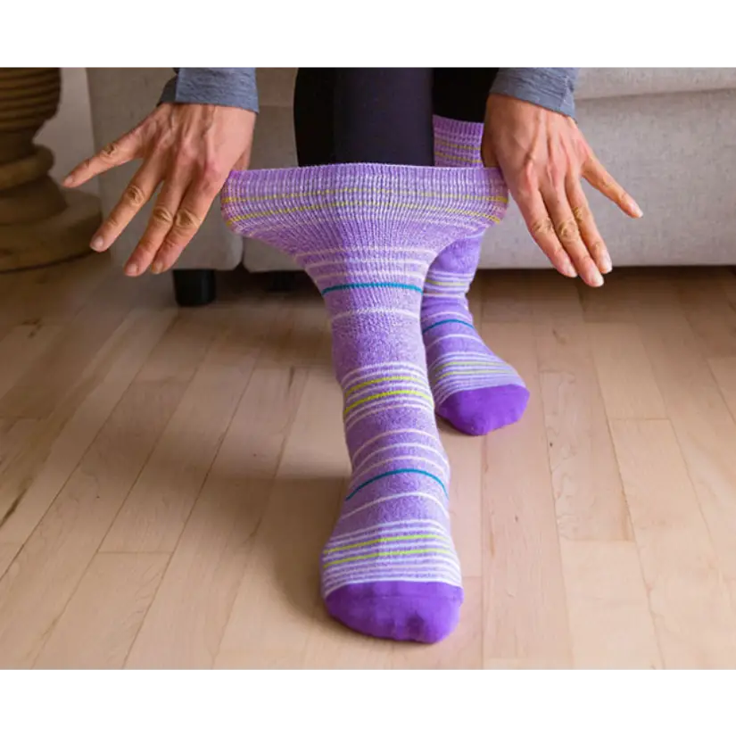 3Pack Diabetic Socks Purple Stripe, Chocolate, Grey LinesN Dr. Segal's