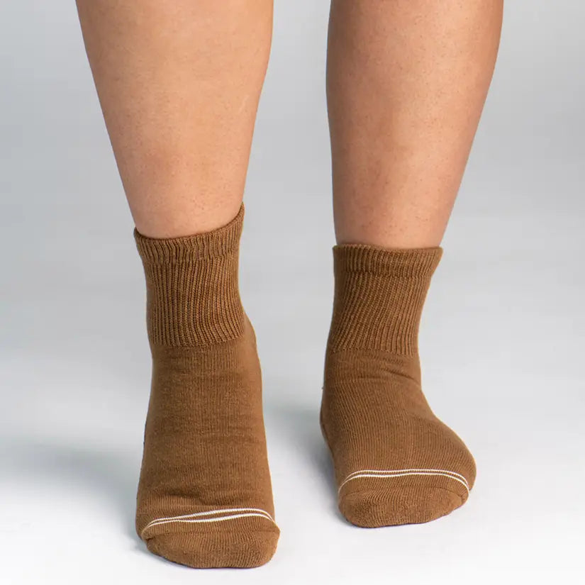 Dr. Segal's x PUDUS Cushioned Socks | Comfy Quarter Crew | Toasted Coconut